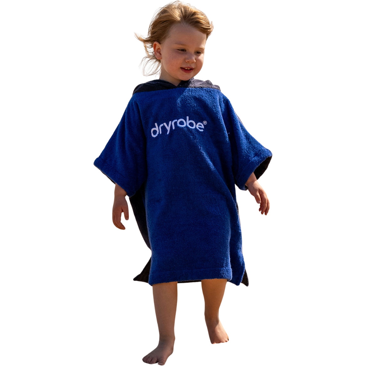 2026 Dryrobe Junior Albornoz Con Capucha De Algodón Orgánico V3DRJOCTR - Navy Blue